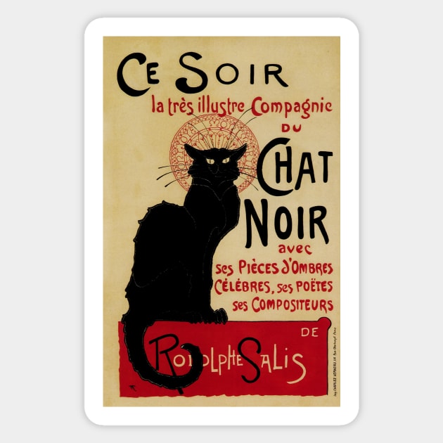 Ce Soir Chat Noir by Theophile Alexandre Steinlen Sticker by MasterpieceCafe